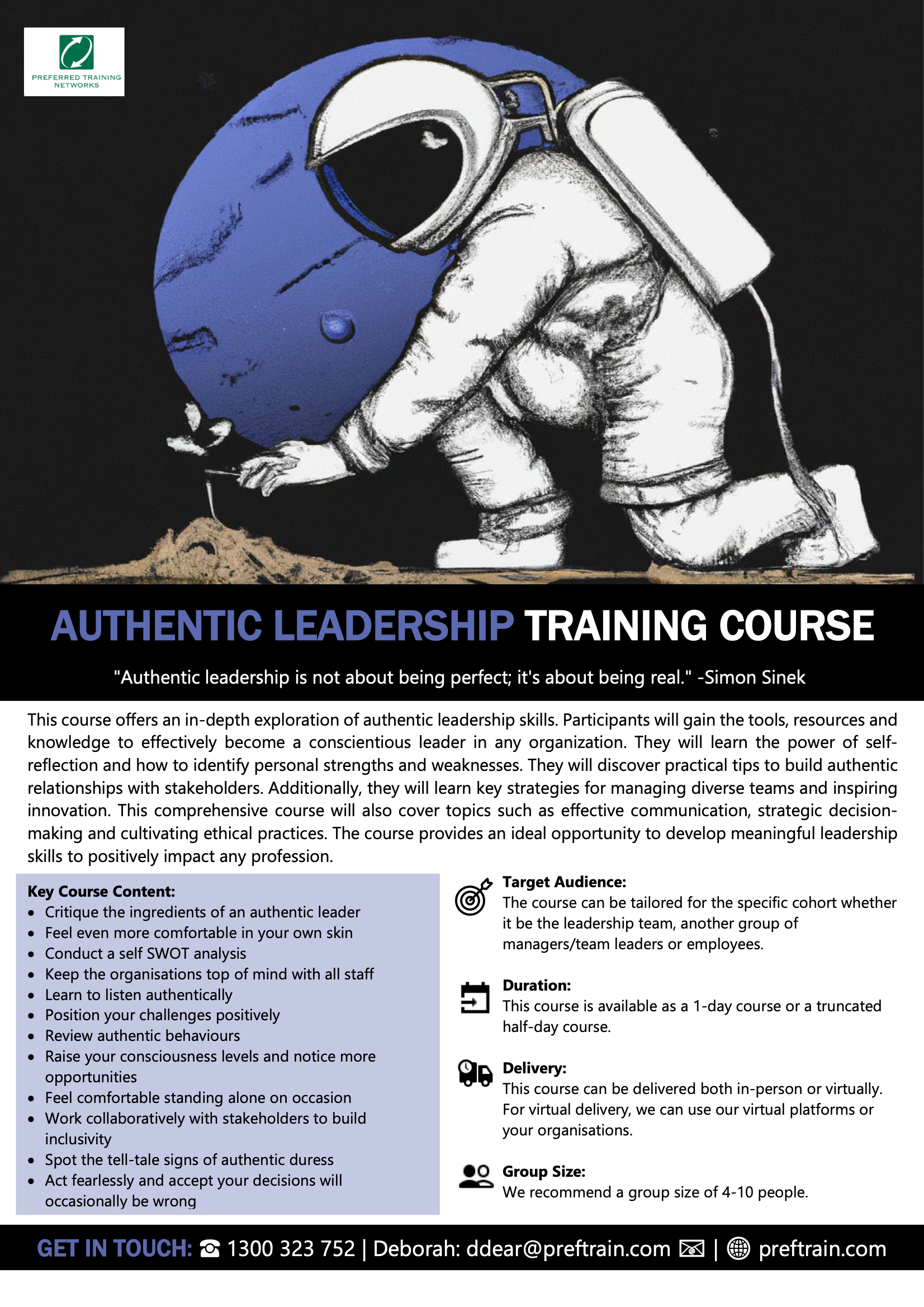 Authentic leadership training course