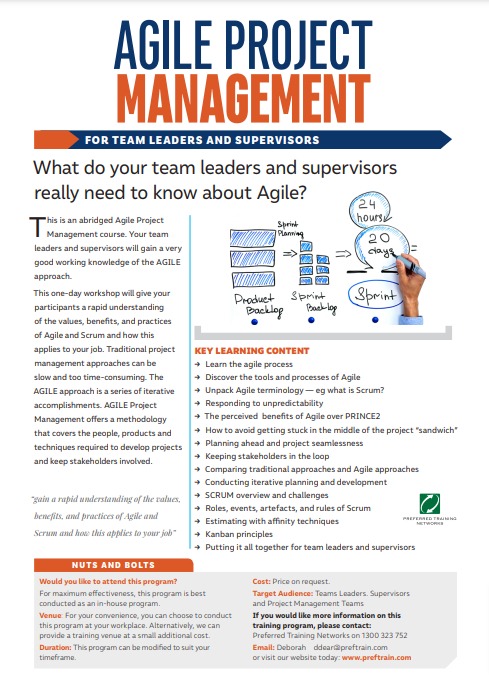 Agile project management training course