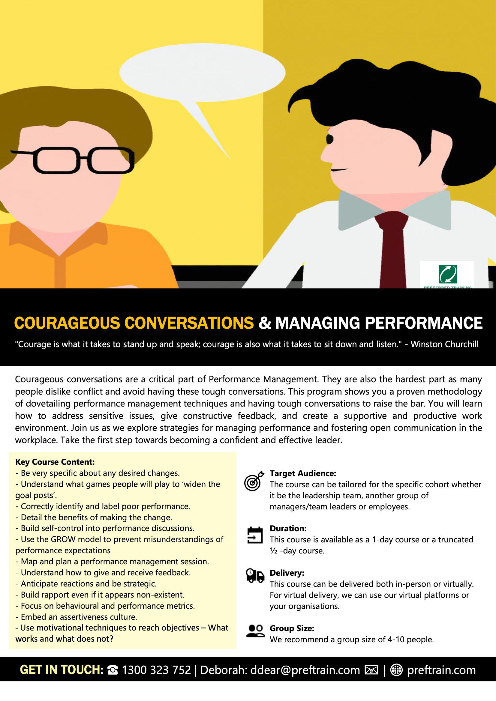 Courageous conversations and managing performance