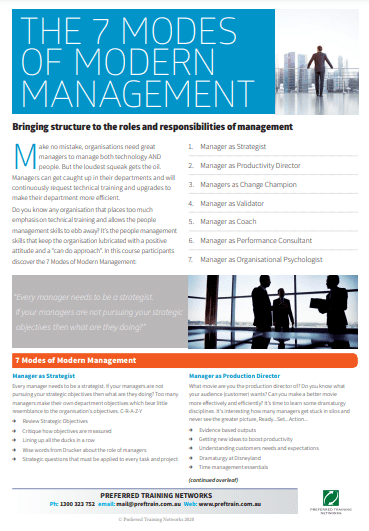 Management skills – the 7 modes of modern management