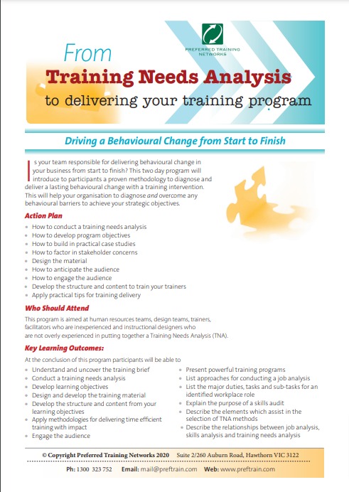 Driving a behavioural change