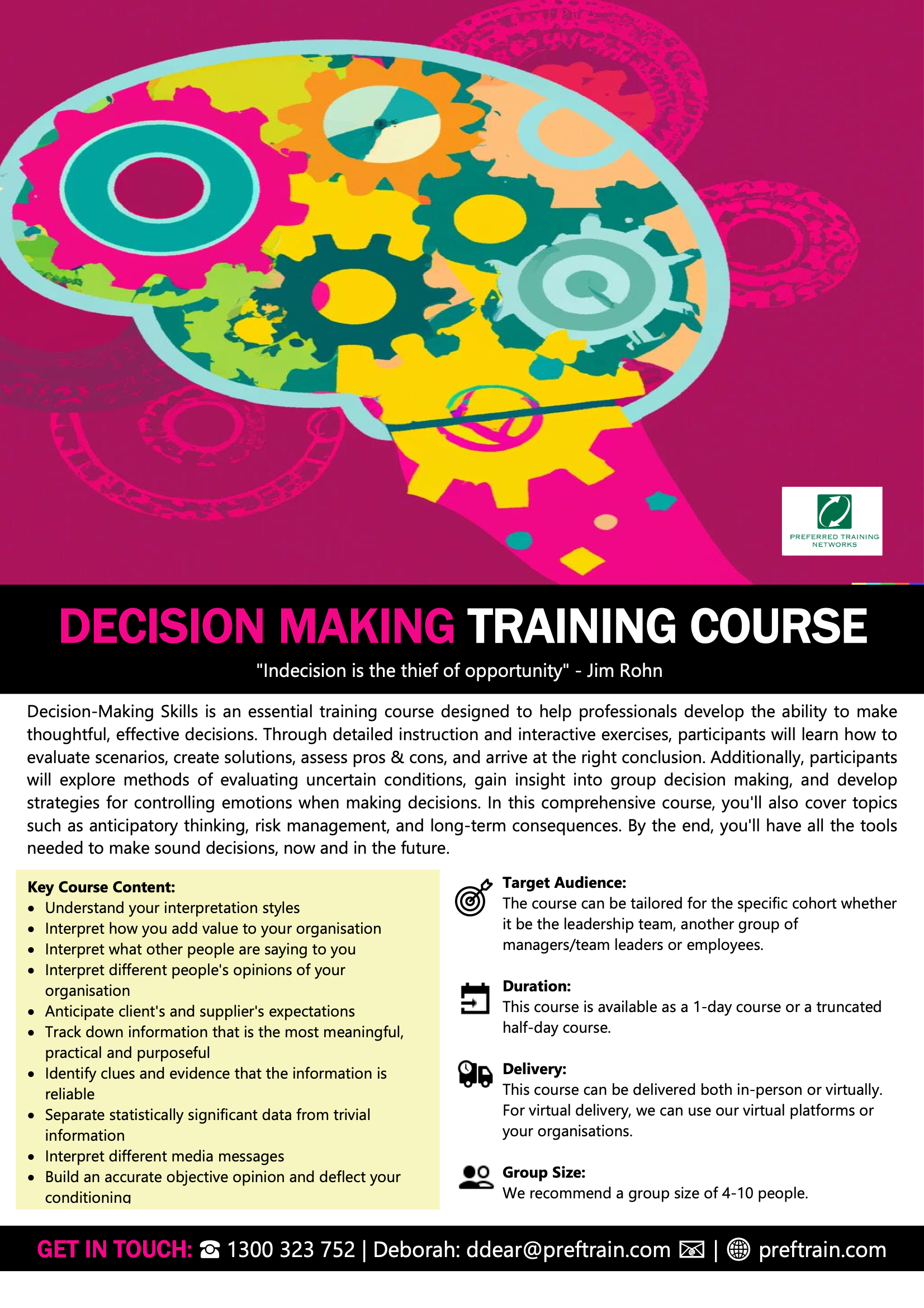 Decision making training course