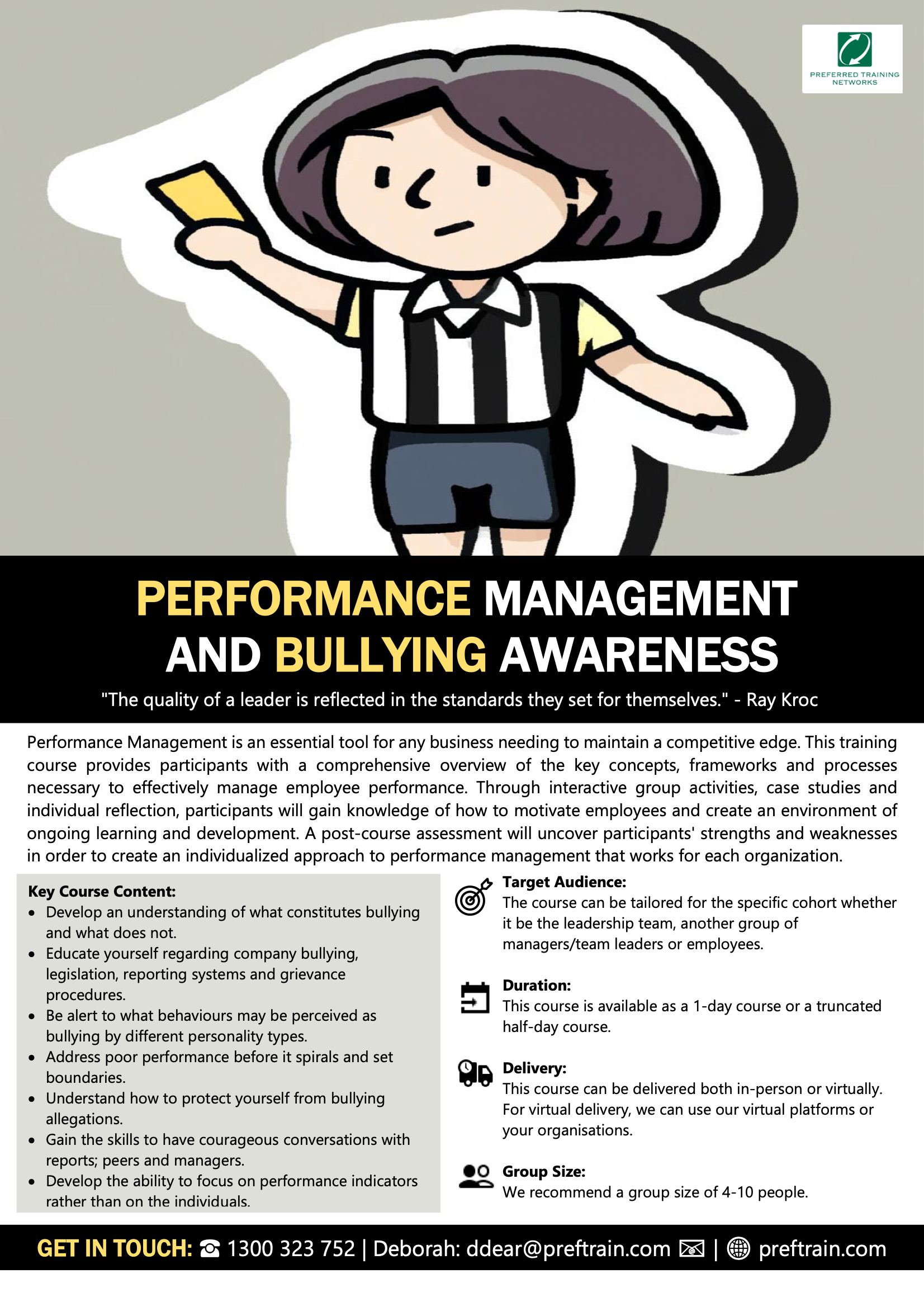 Performance management and bullying awareness