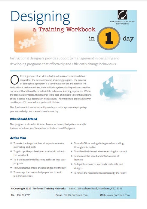 Designing a training Manual course