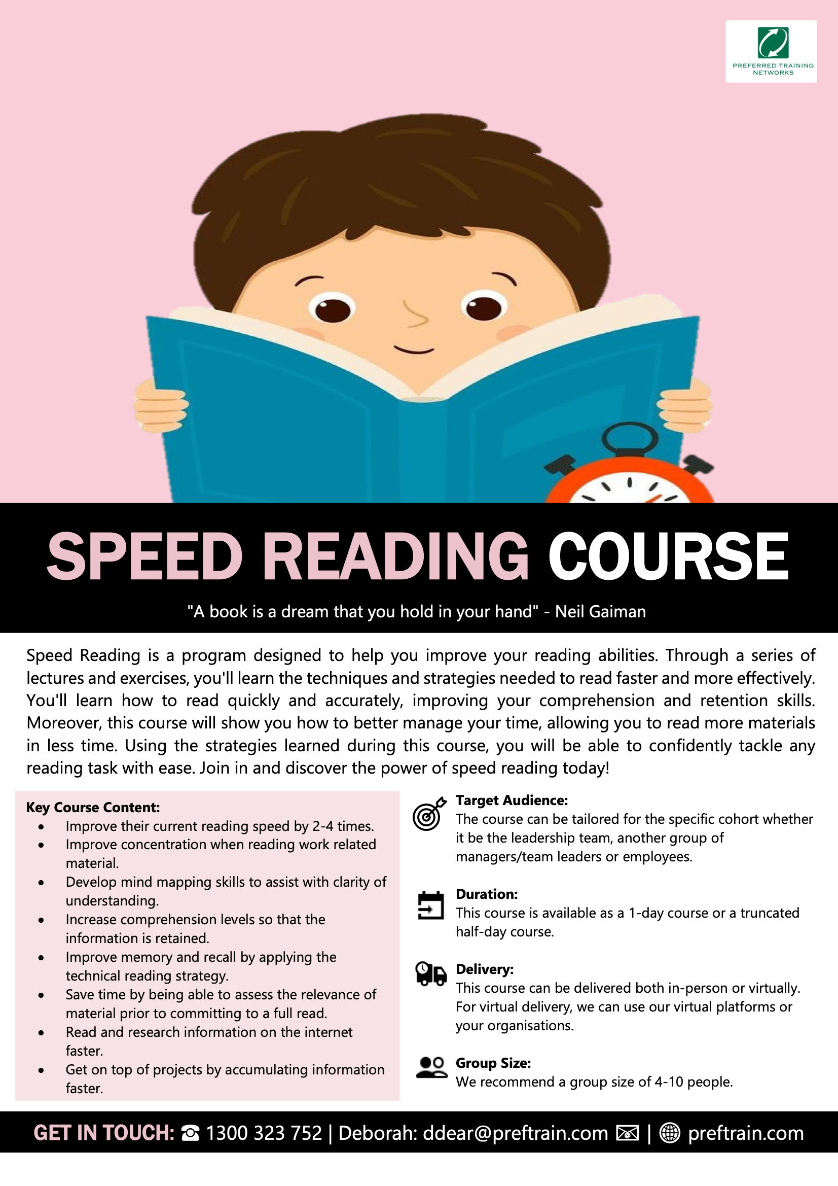 Speed reading course