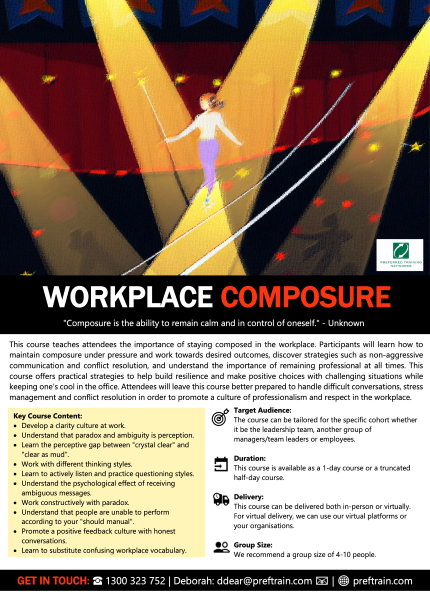 Financial skills for non financial peoplworkplace composure and self composure