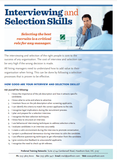 Targeting talent & selection skills