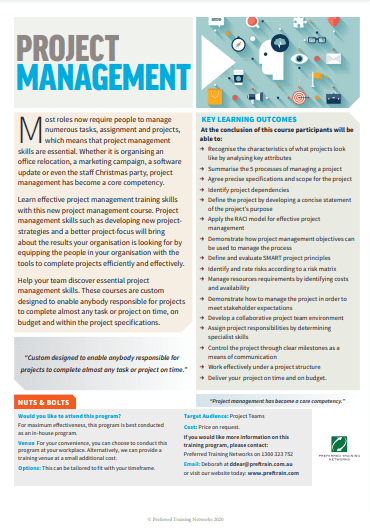 Project management training