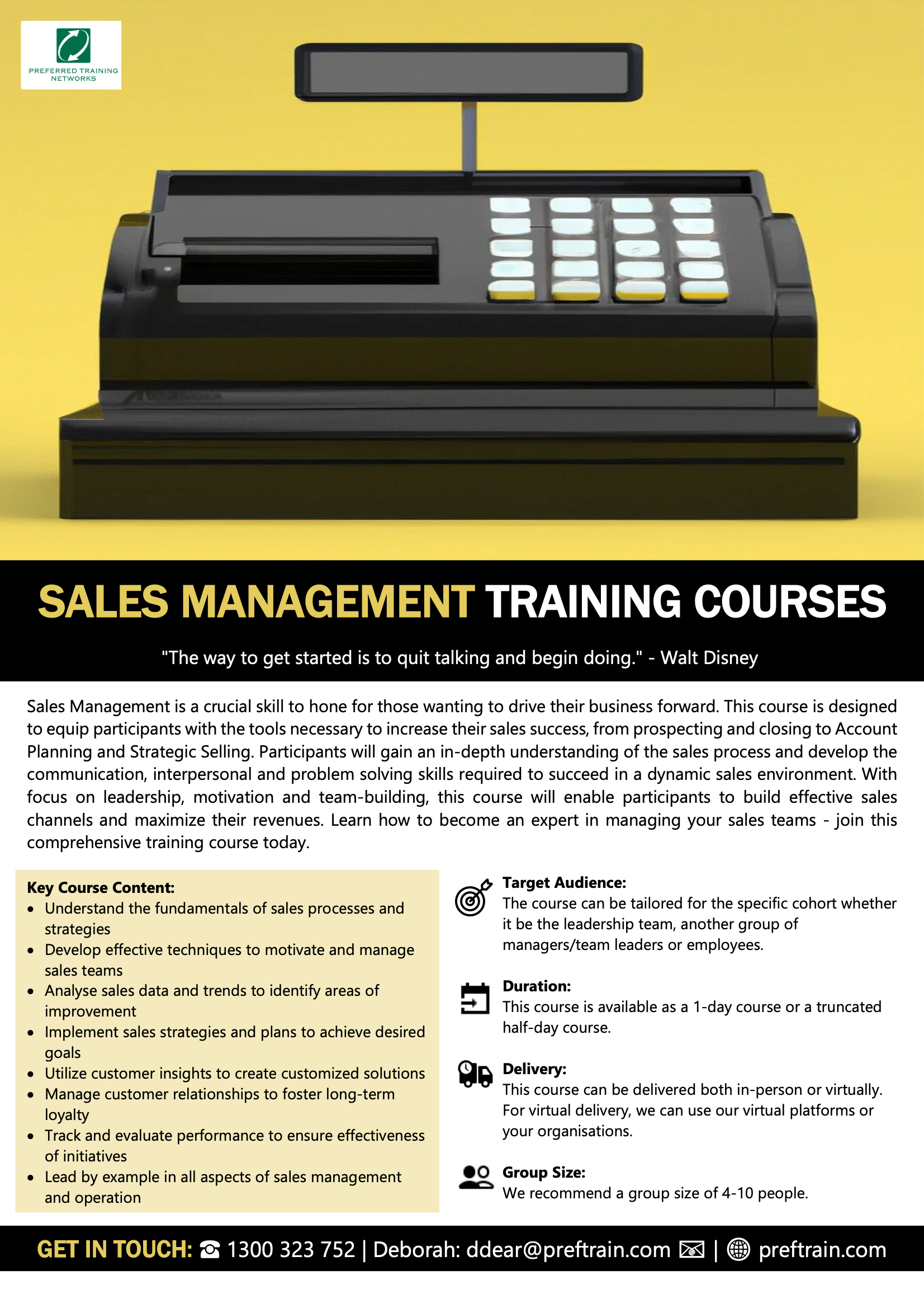 Sales management training courses