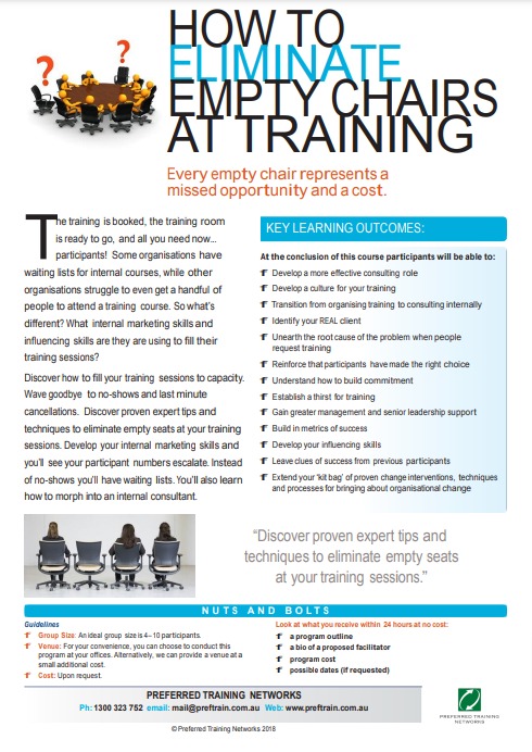 How to eliminate empty chairs at training