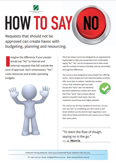 How to say no training