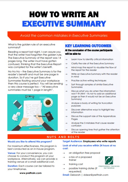 How to write an executive summary