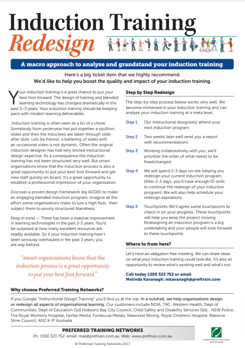 Induction training redesign