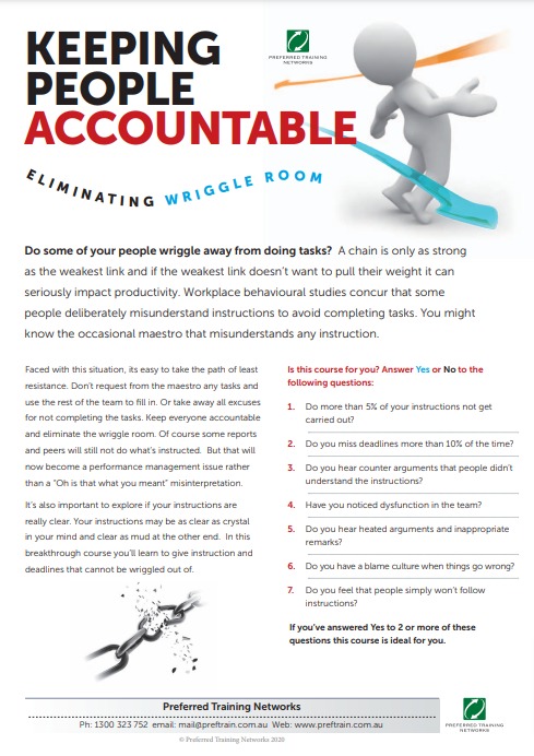 Keeping people accountable training