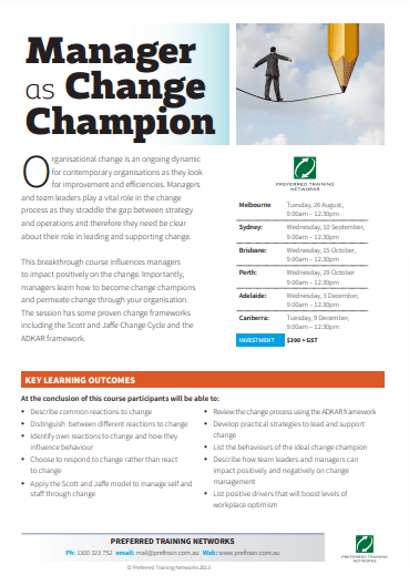 Manager as change champion