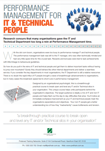 Performance management for it & technical people