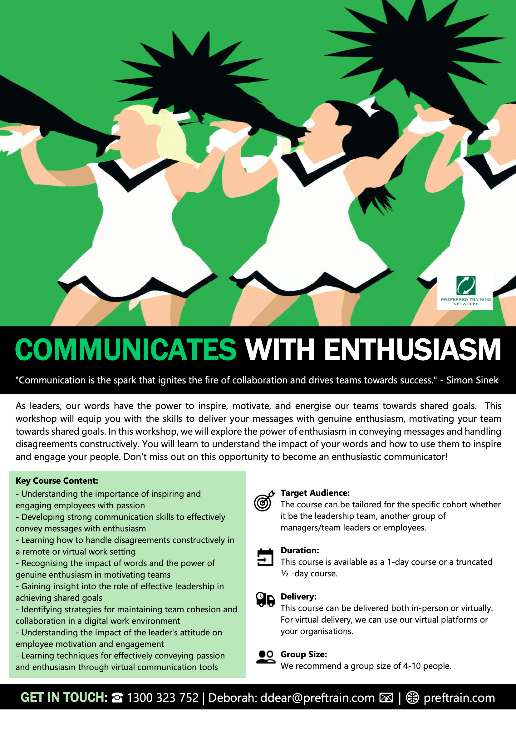 Communicates with enthusiasm